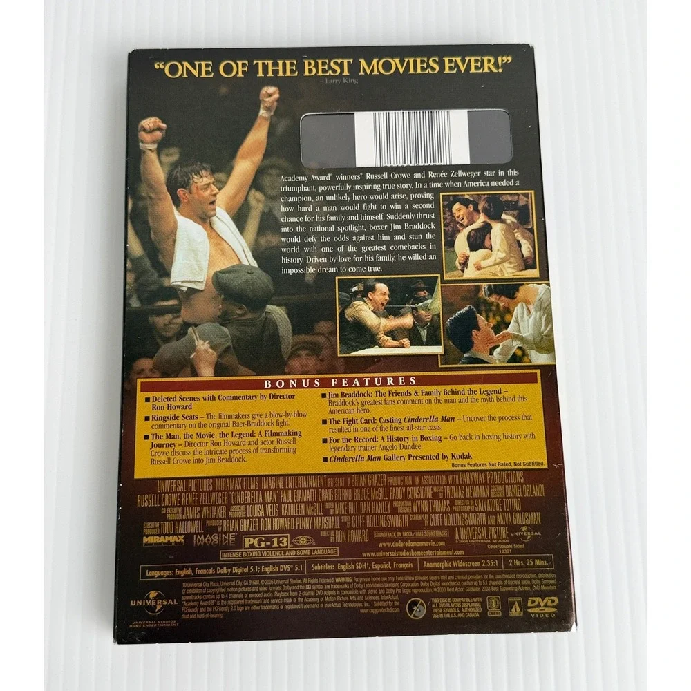 Cinderella Man DVD 2005 Widescreen Russell Crowe Renee Zellweger PG-13 - Picture 2 of 5